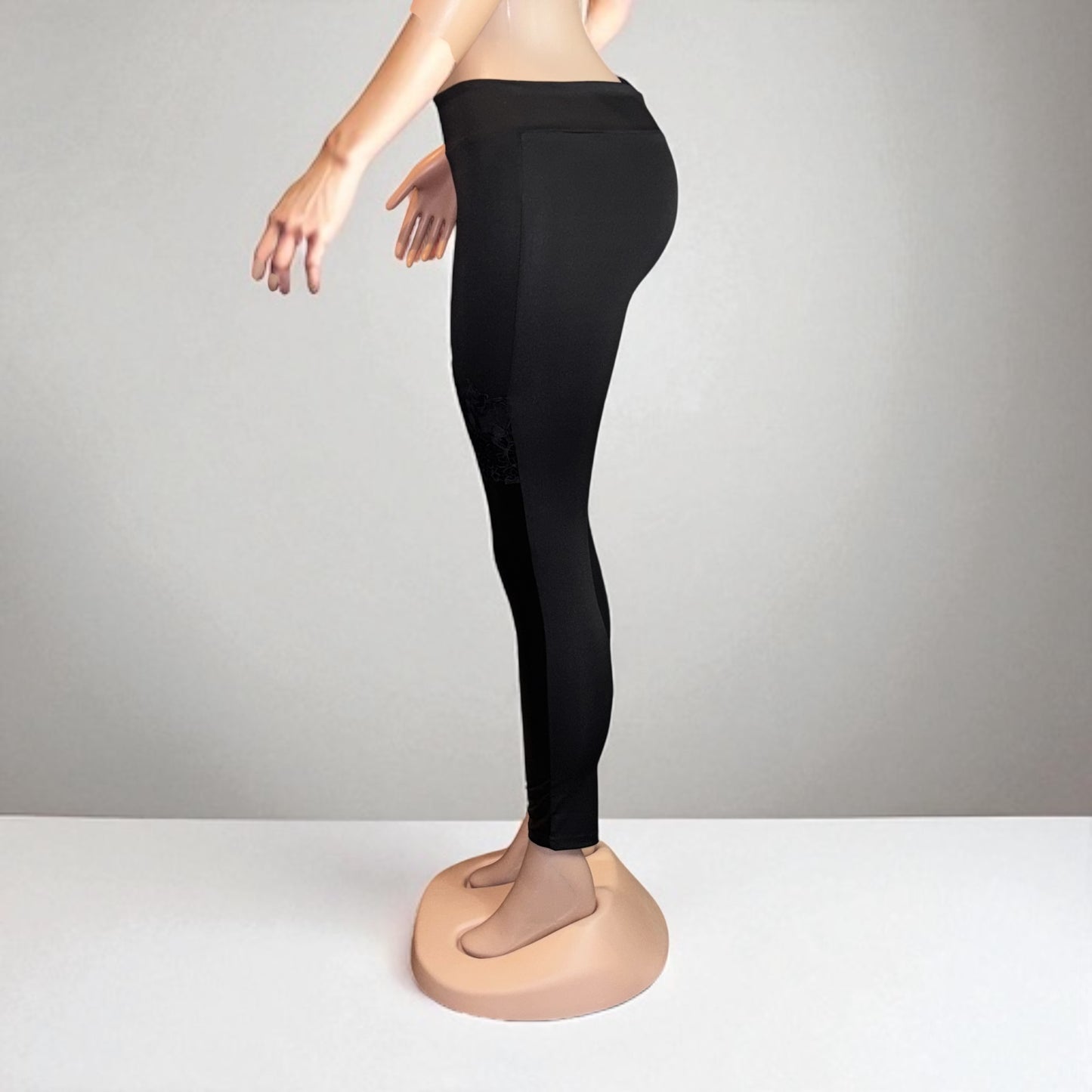Slim fit PU Leather Lace Women Legging