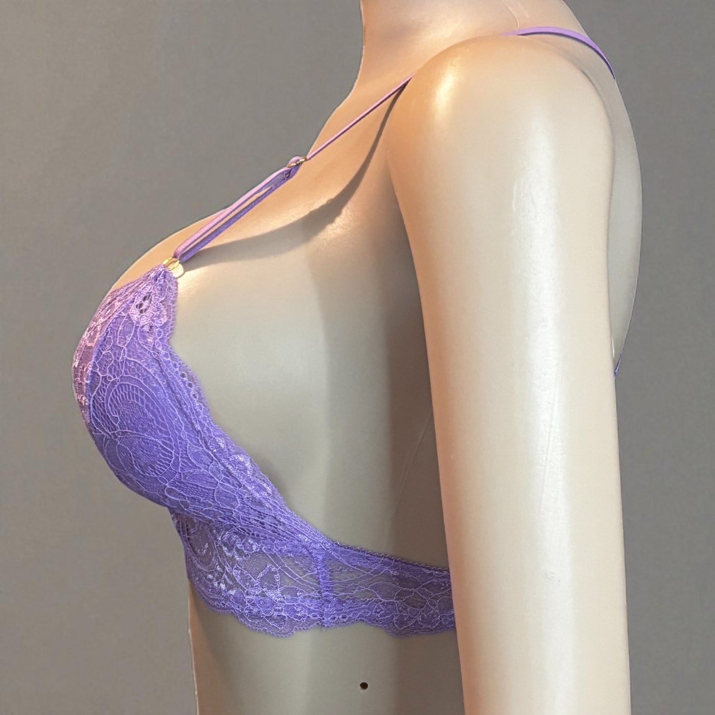 Floral Wire Free Purple Bralette