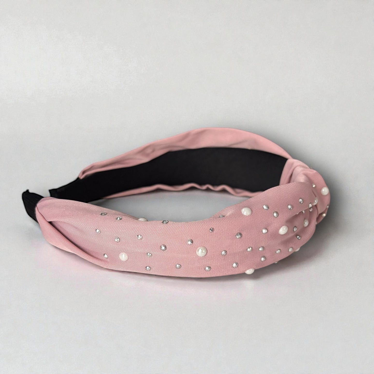 Diadema con perlas brillantes y diamantes de imitación