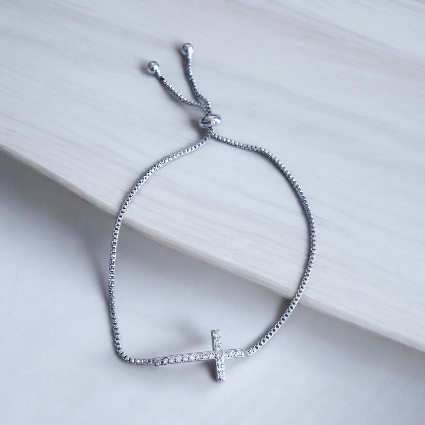 Luxury Sterling Silver Cross Bracelet