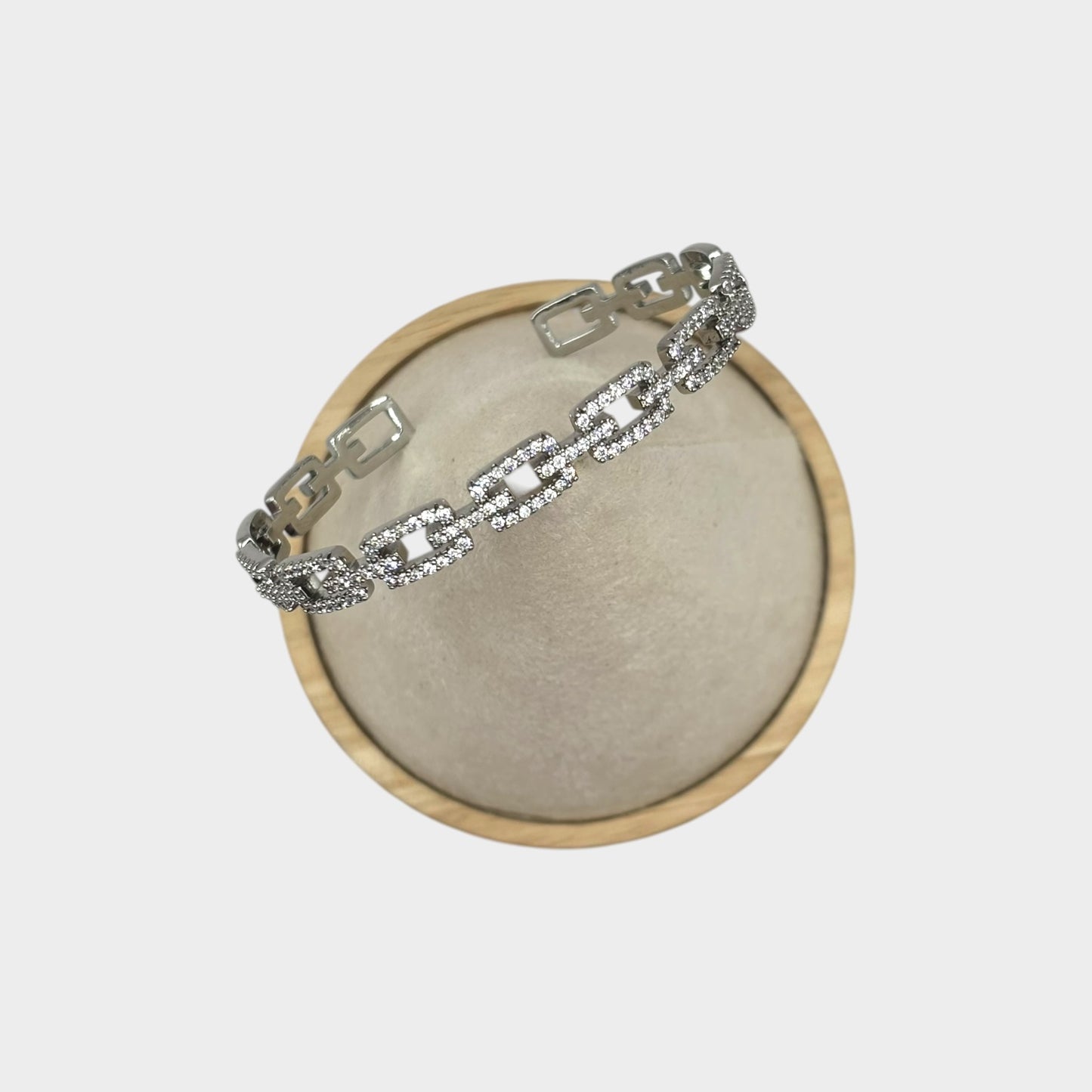 Pulsera abierta elegante ajustable con forma cuadrada geométrica