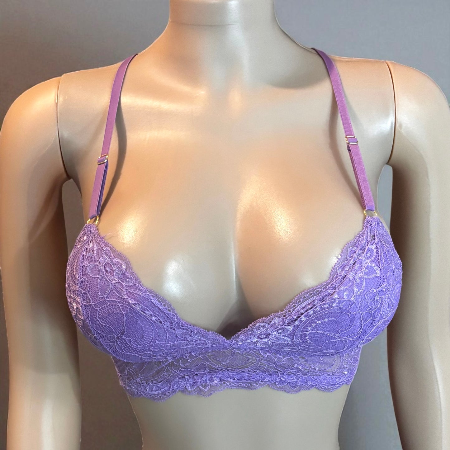 Floral Wire Free Purple Bralette