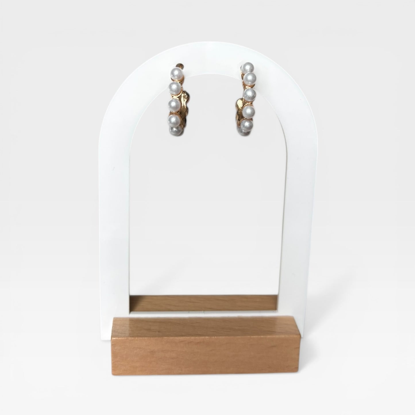 Gold Hoop Earrings with Pearls