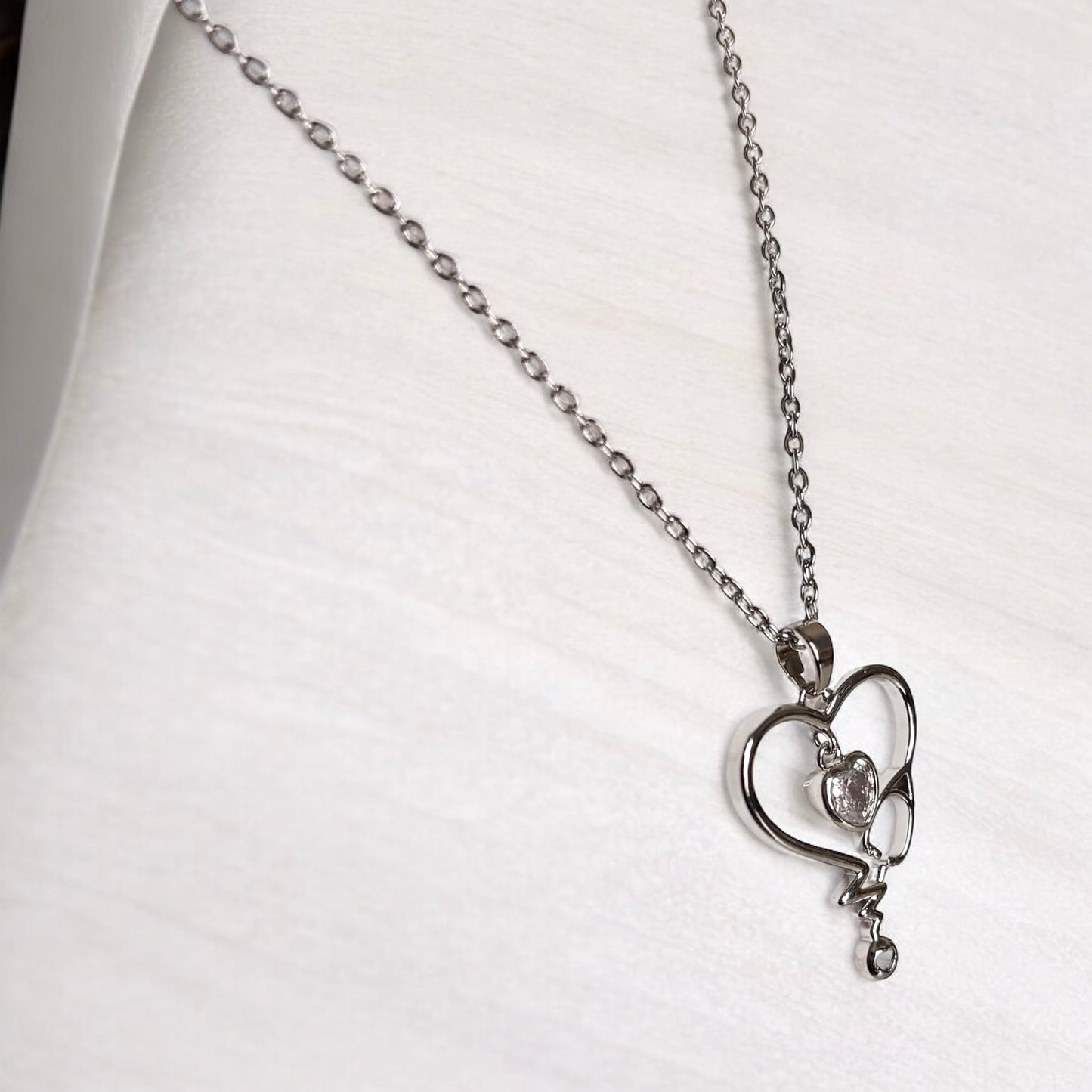 Heart Stethoscope Nurse Necklace