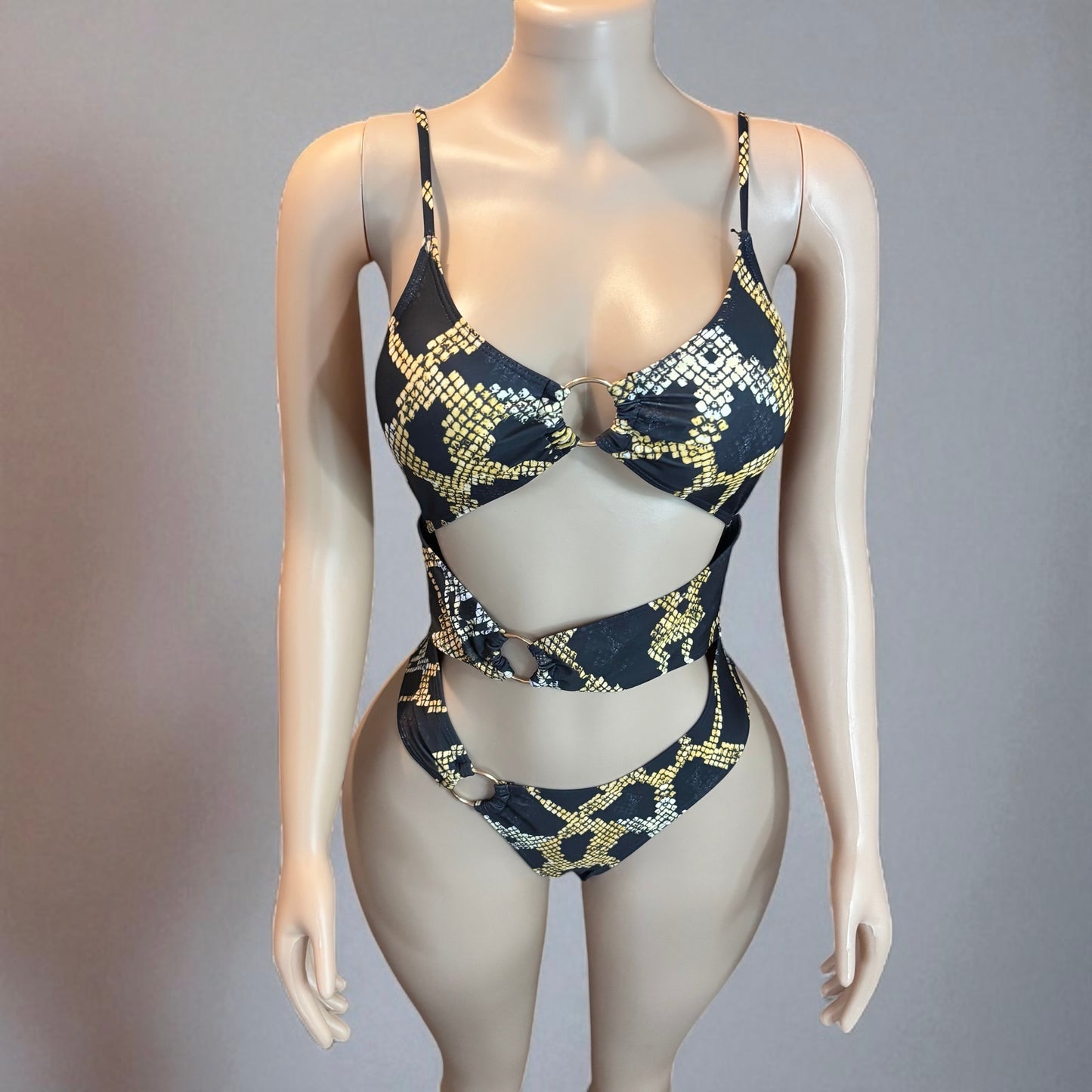 3 Rings Women One Piece Unique Swimsuit