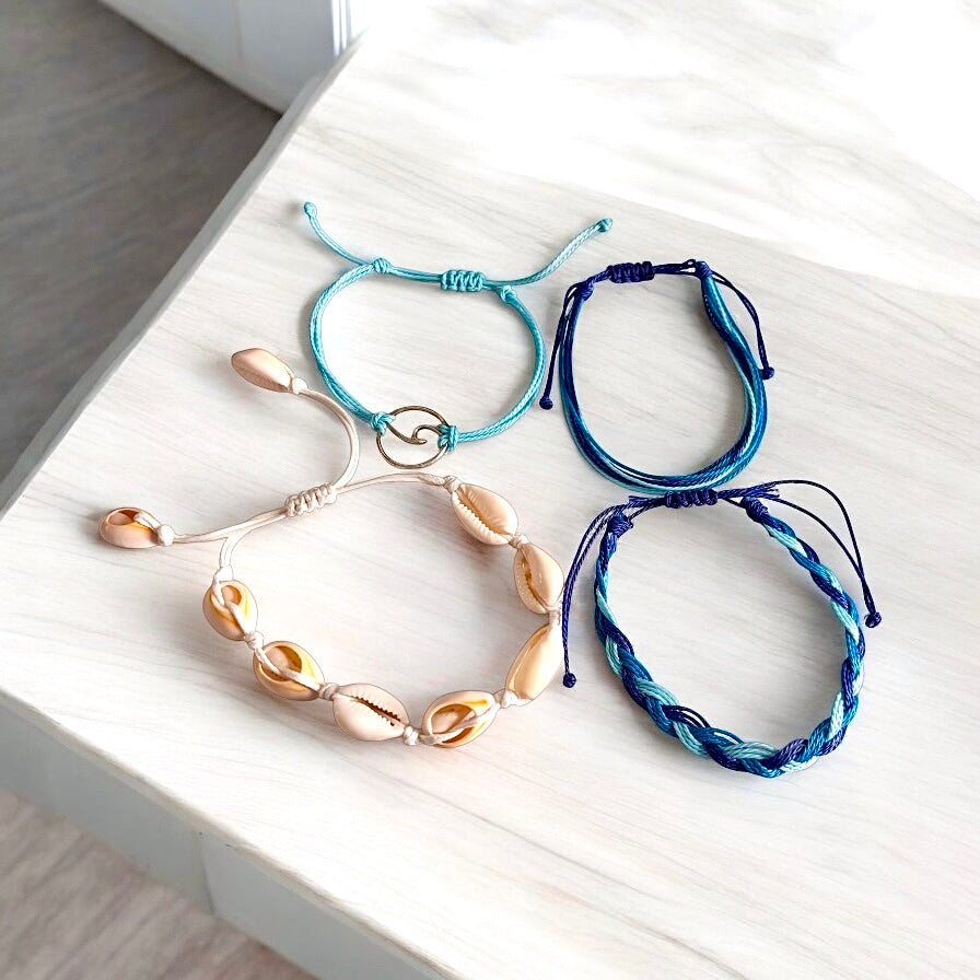 Boho Multilayer Shell Rope Bracelet Set