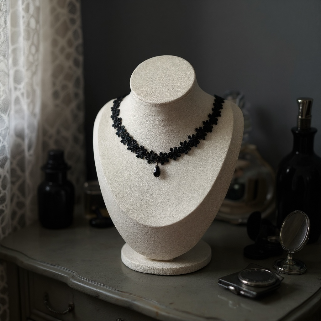 Floral Lace Black Choker