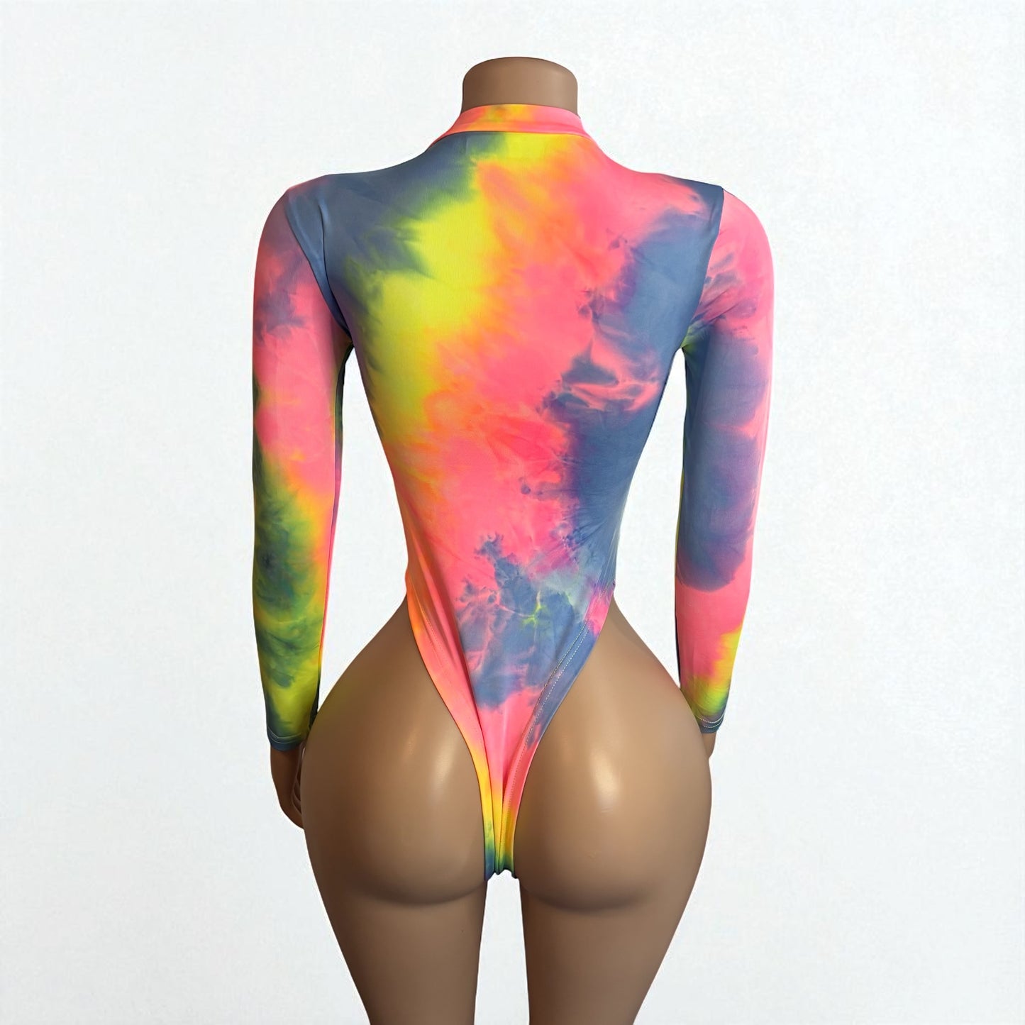 Tie Dye Print Long Sleeve Bodysuit