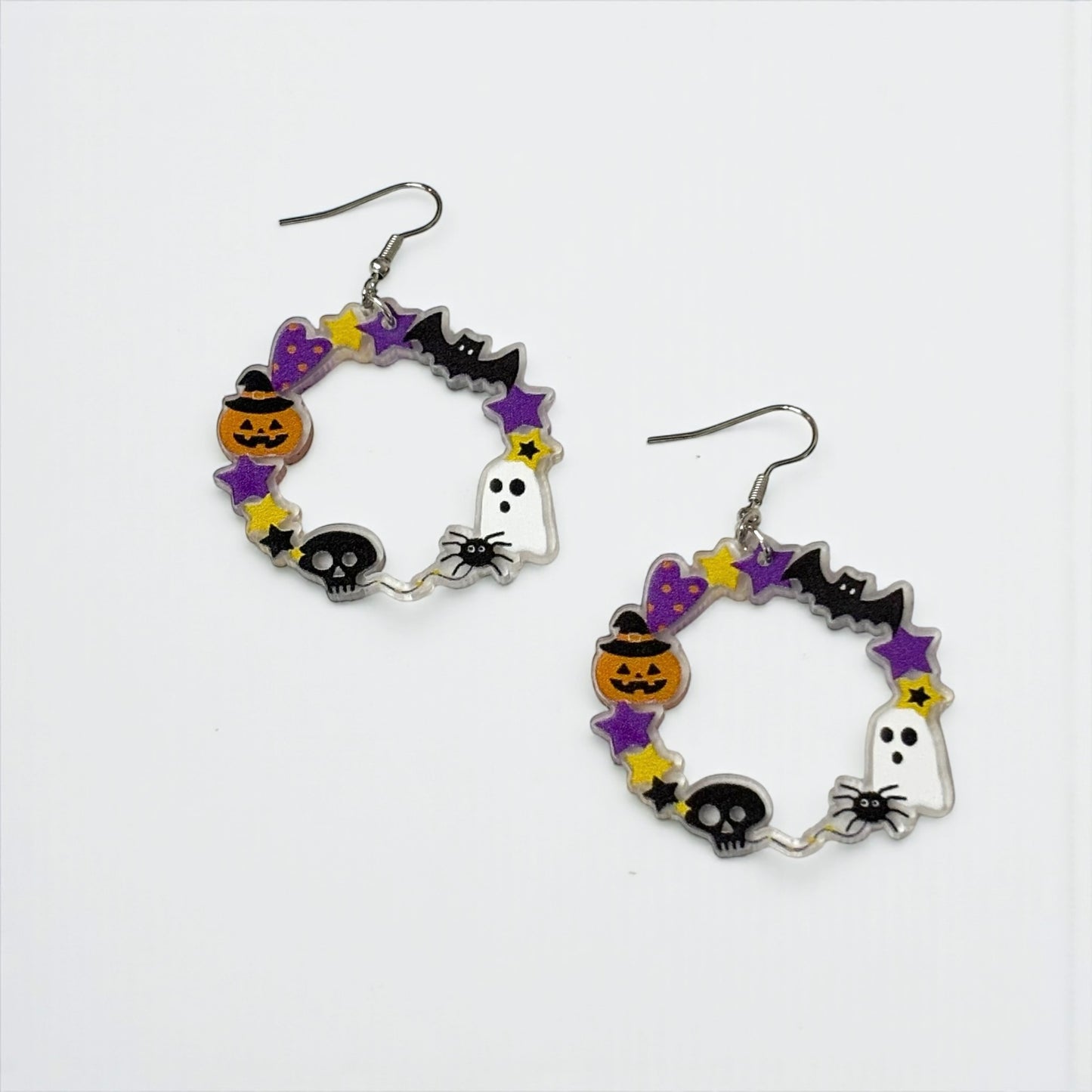 Acrylic Halloween Round Drop Earrings