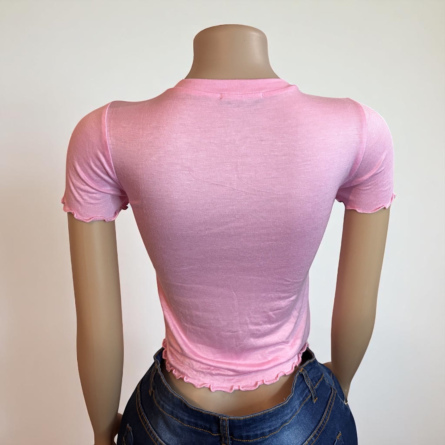 Women Pink Palm Tree Top