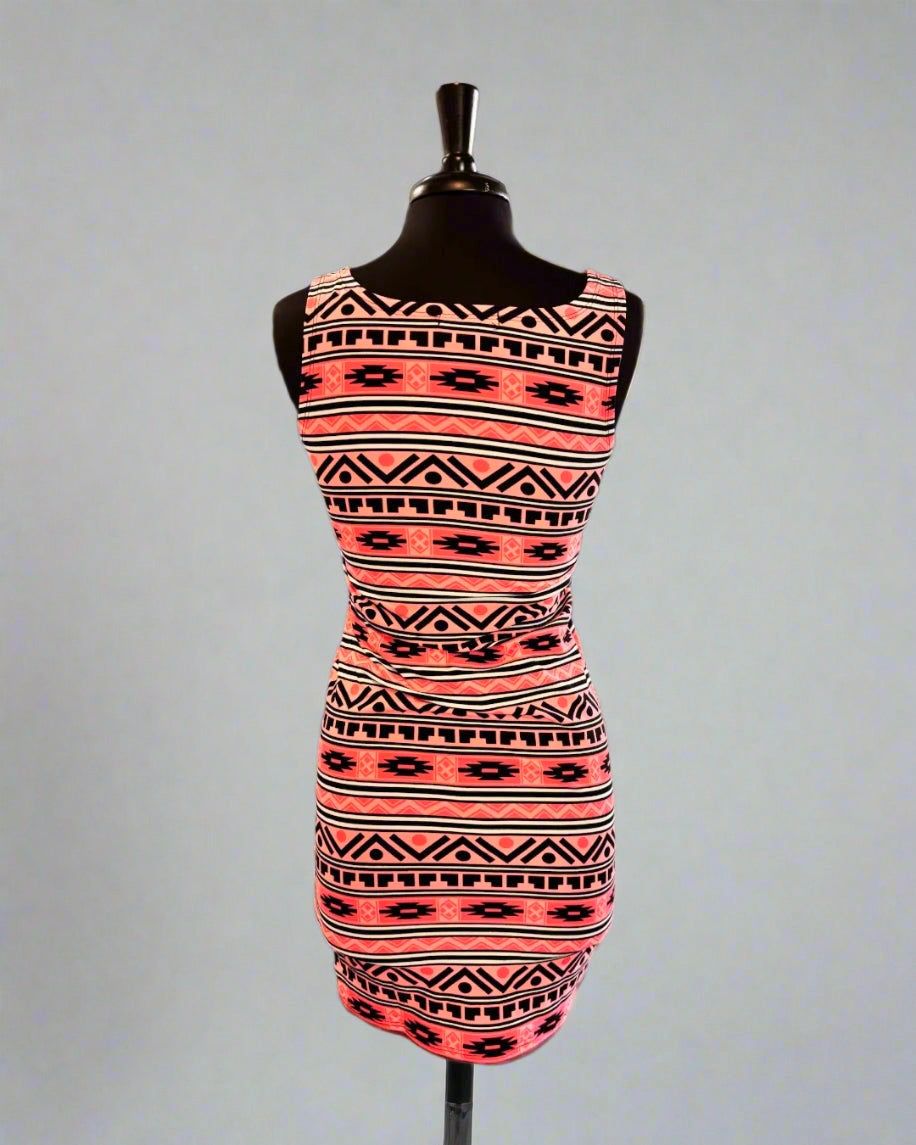 Sleeveless Women Aztec Pattern Short Dress