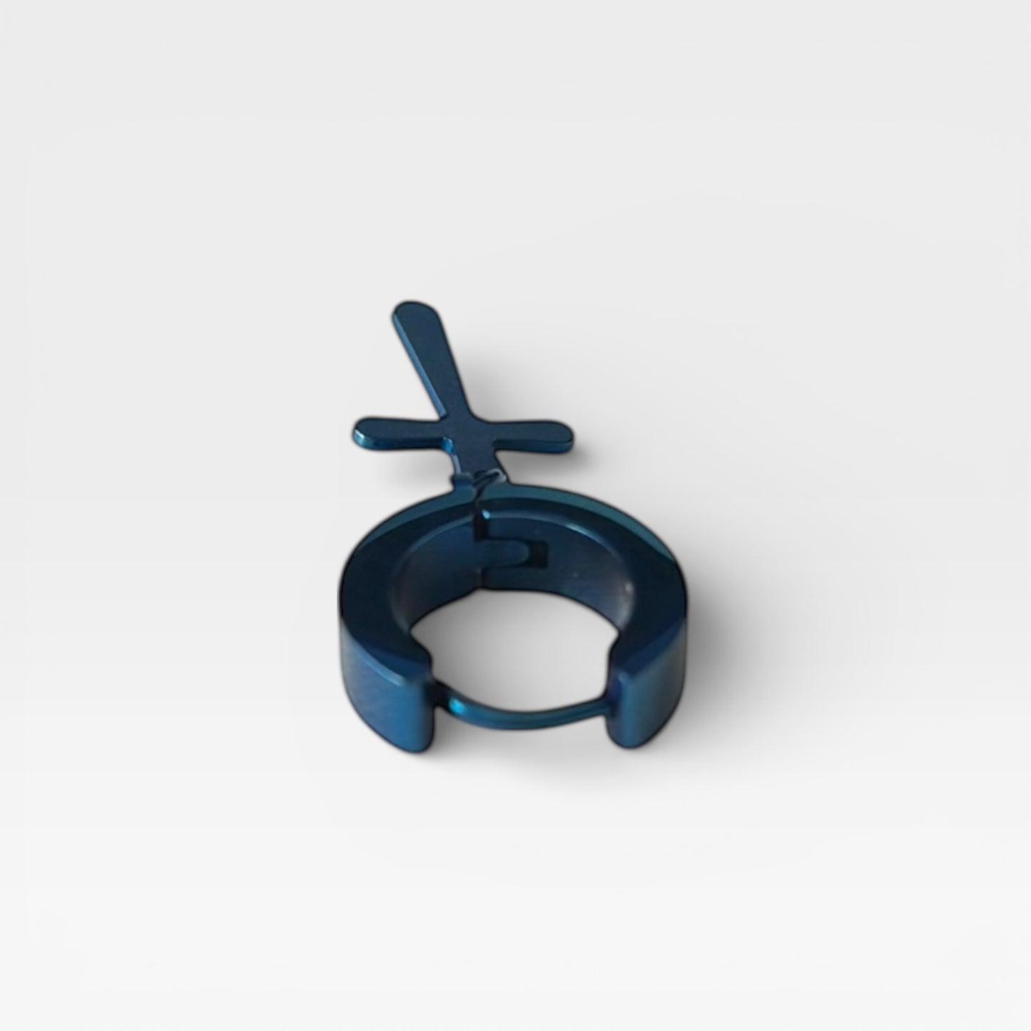 Blue Titanium Steel Dangle 1 Piece Earring