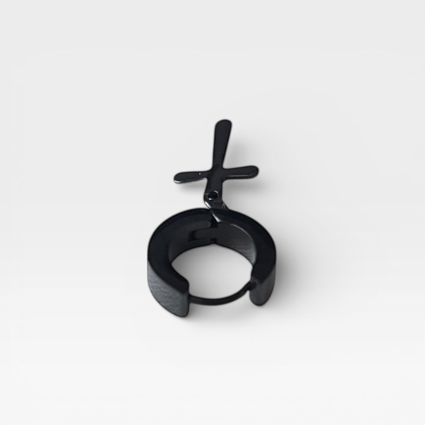 Black Titanium Steel Dangle 1 Piece Earring