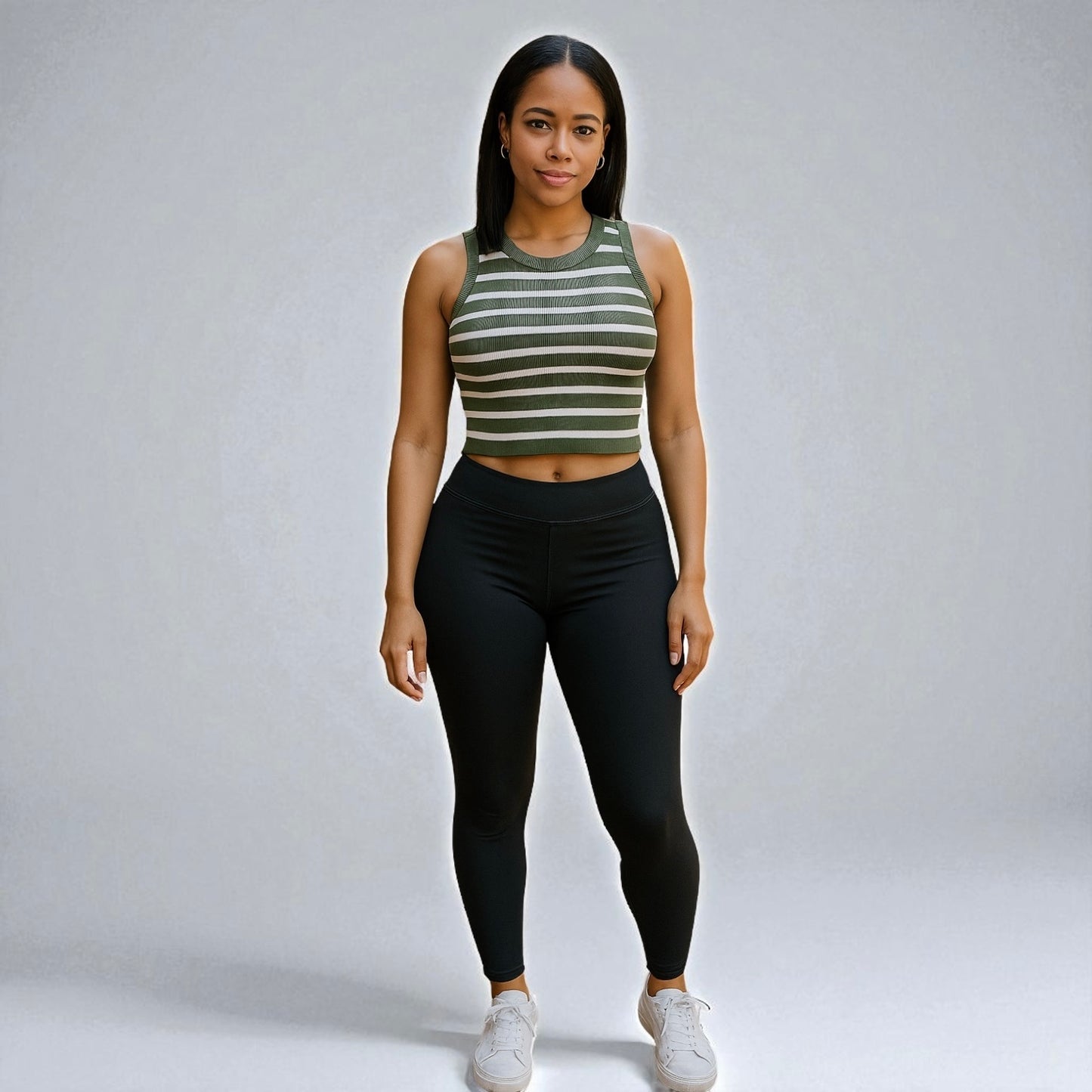 Striped Sleeveless Knitted Base Shirt