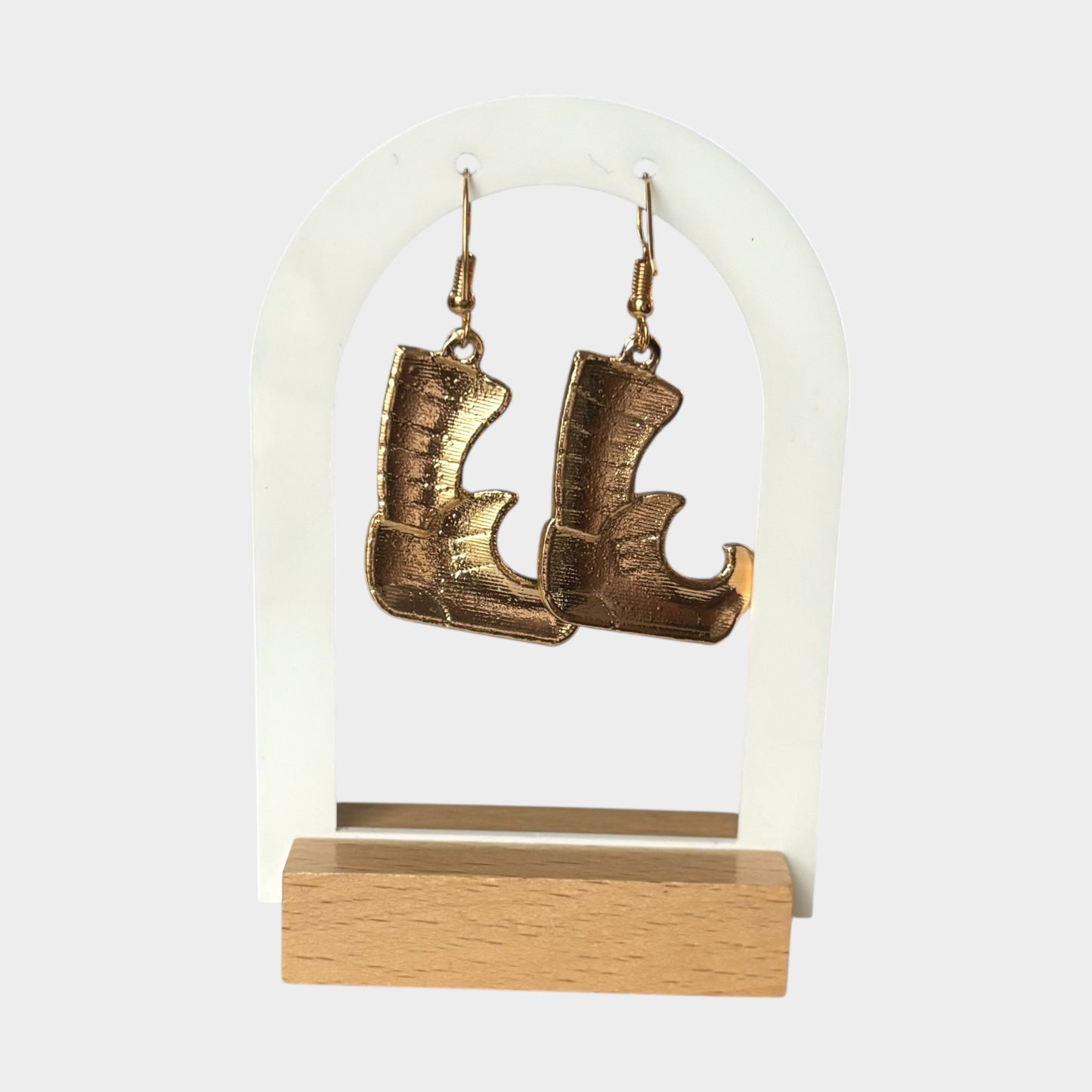 Lucky Green Elf Boot Dangle Earrings