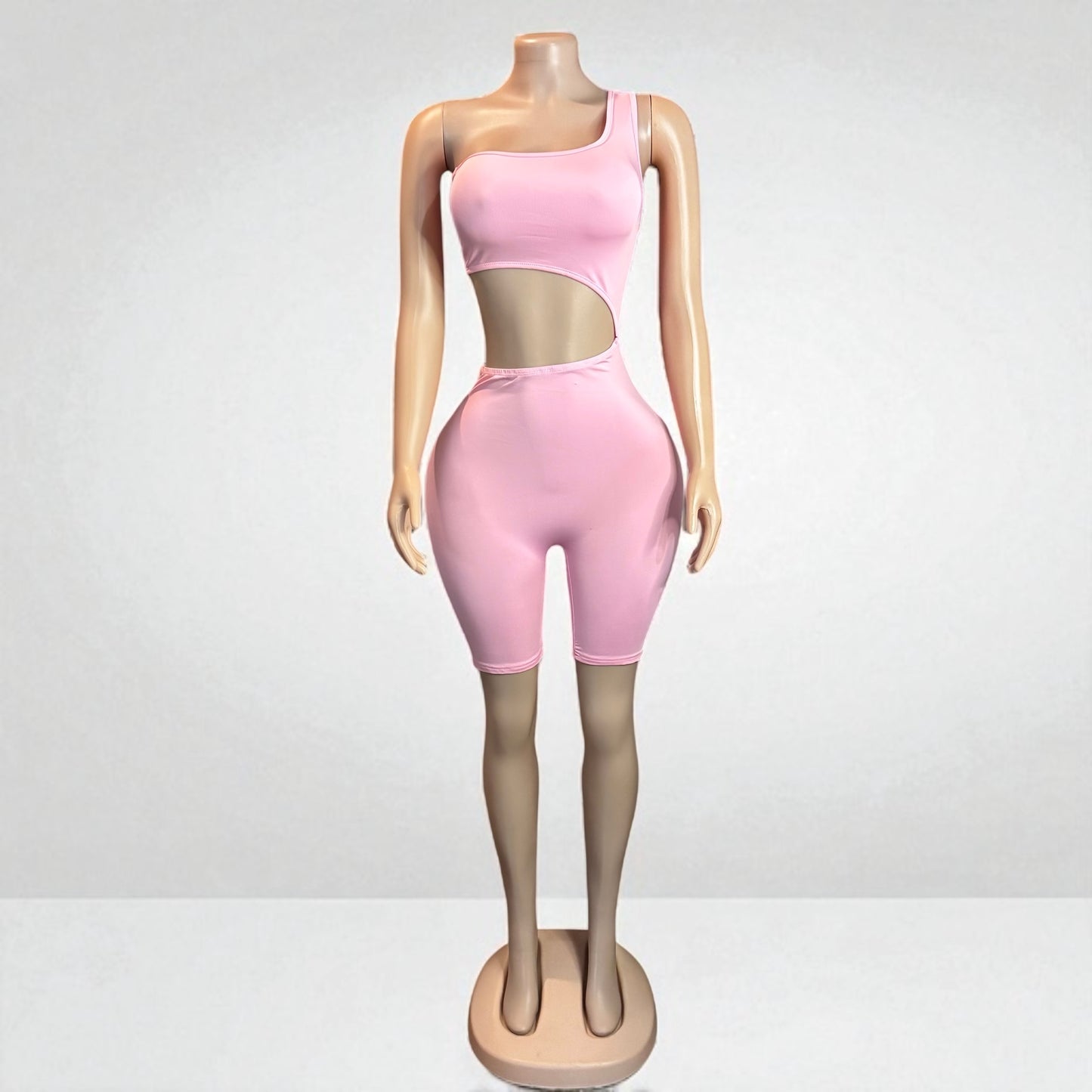 Women Waist Cut Out Short Romper