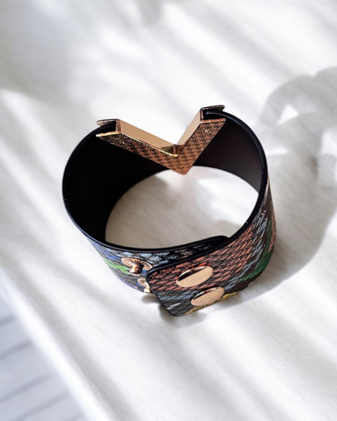 V Shape Wide Charm Cuff Wrap Bracelet