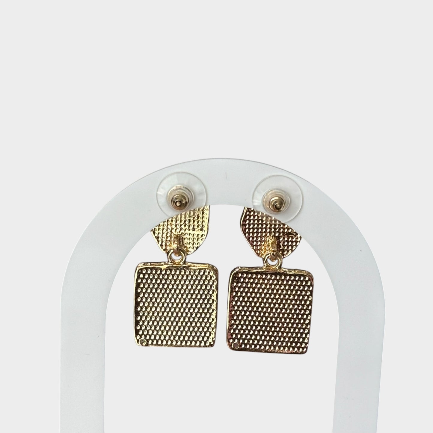 Light Green & Cream Artificial Diamond Drop Earrings