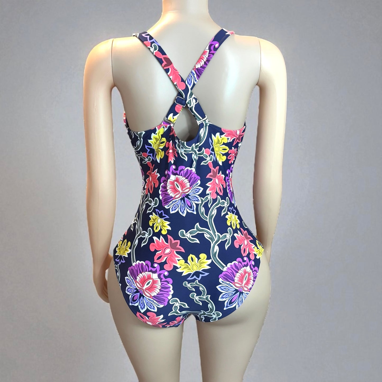 Floral Print One Piece Swimsuit