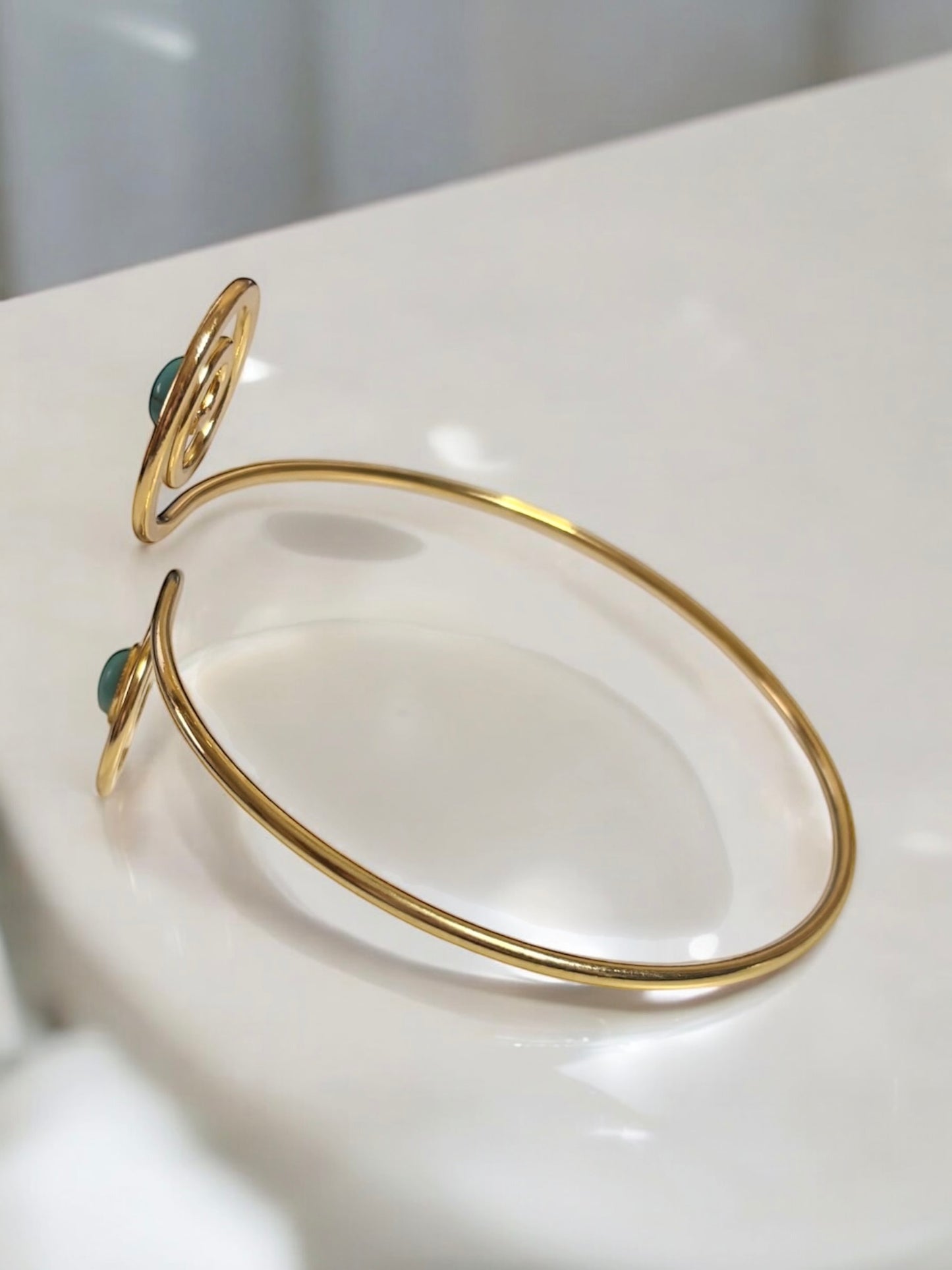 Gold & Turquoise Spiral Armband