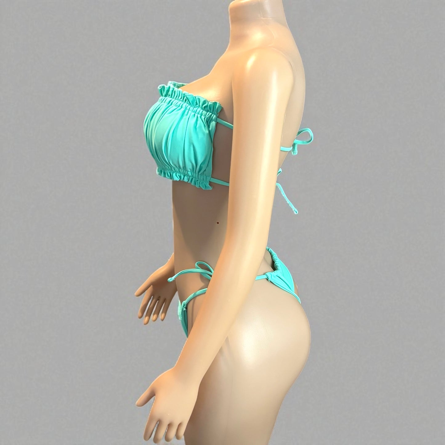 Conjunto de bikini de concha verde para mujer