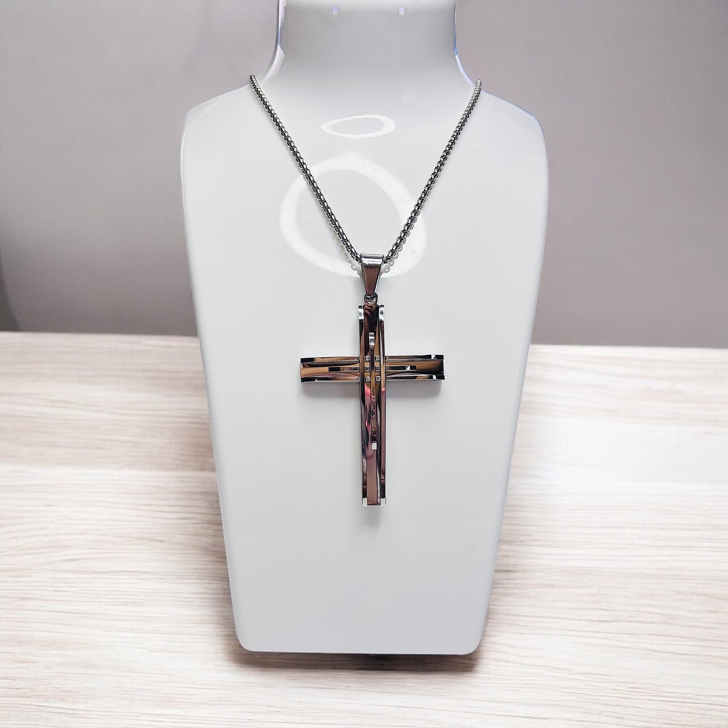 Men Stainless Steel Cross Pendant