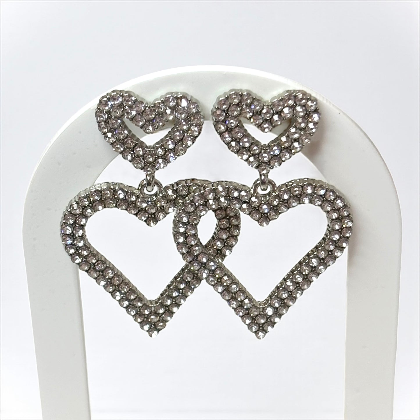 Crystal Double Heart Women Earrings