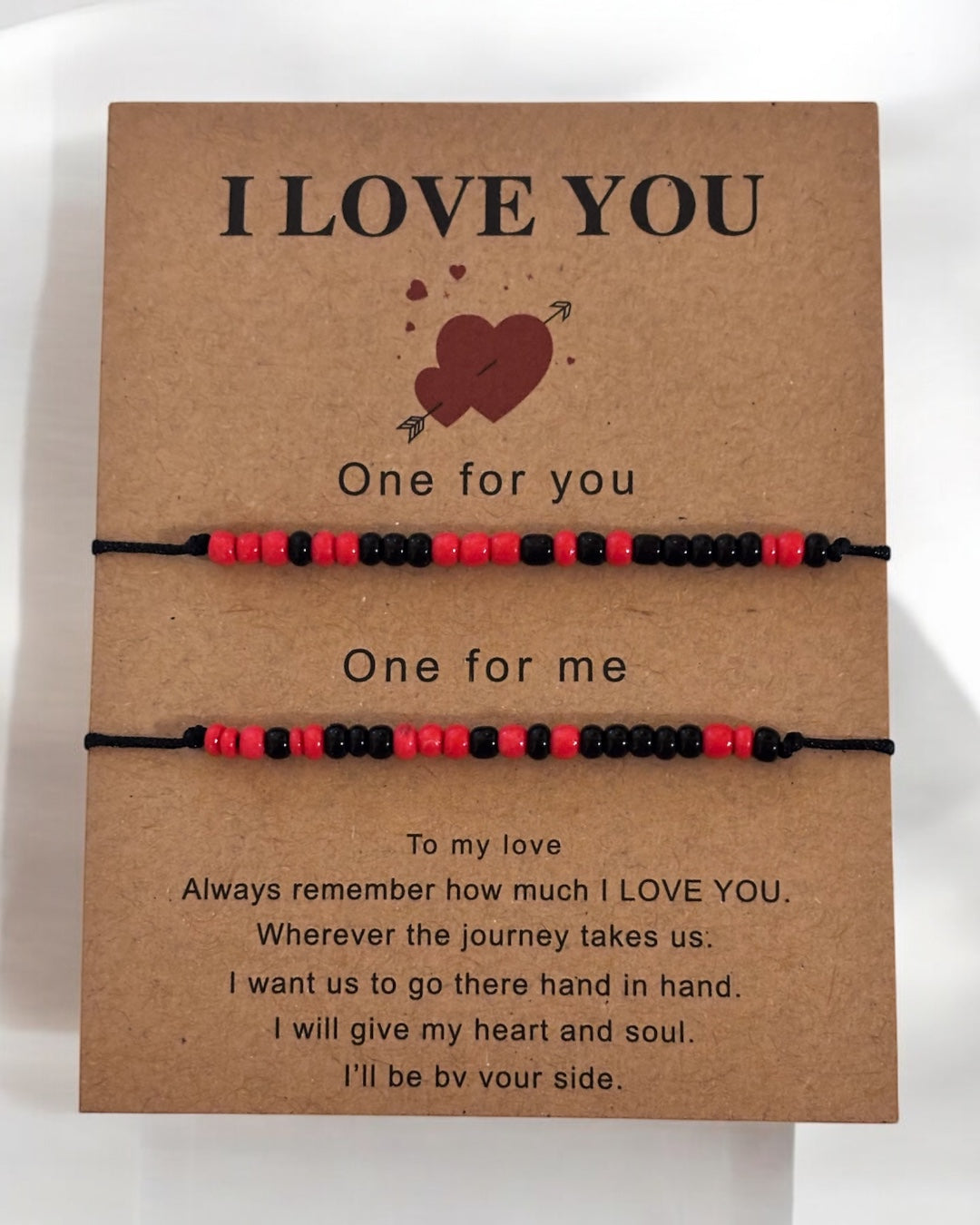 Black & Red Couple Beads Bracelets