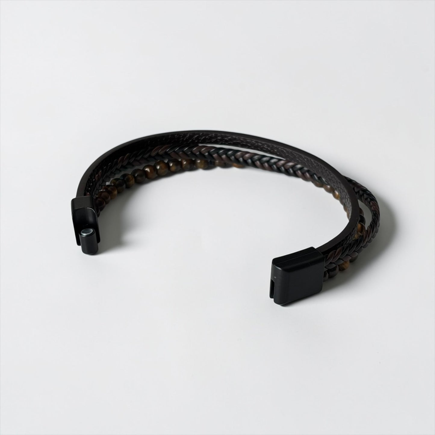 Pulsera clásica de cuero multicapa para hombre