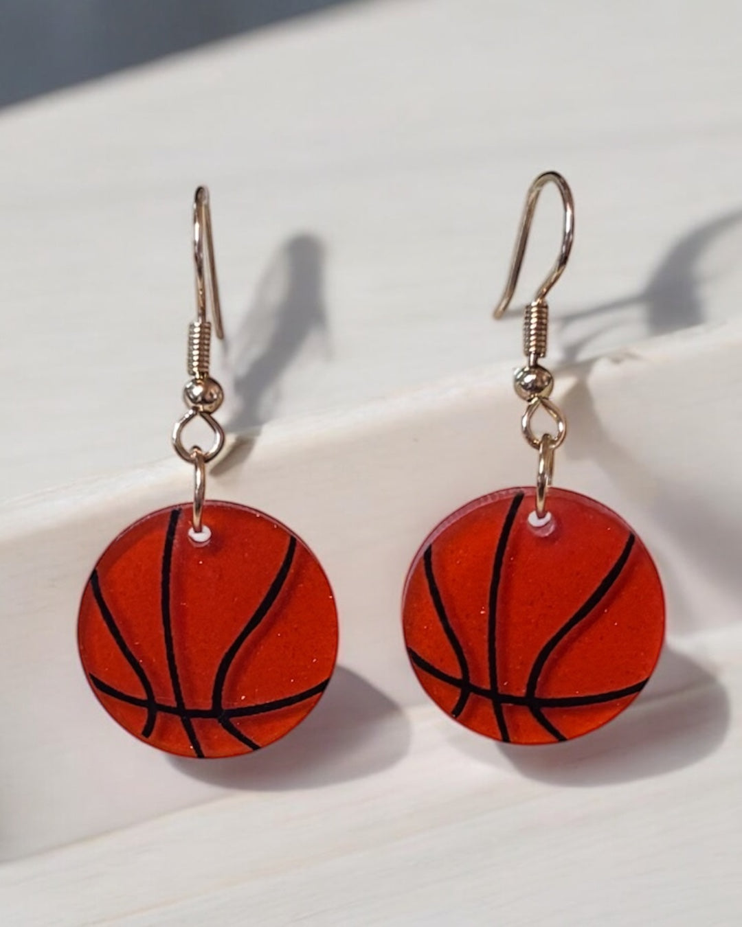 Small Basketball Arylic Drop Earrings