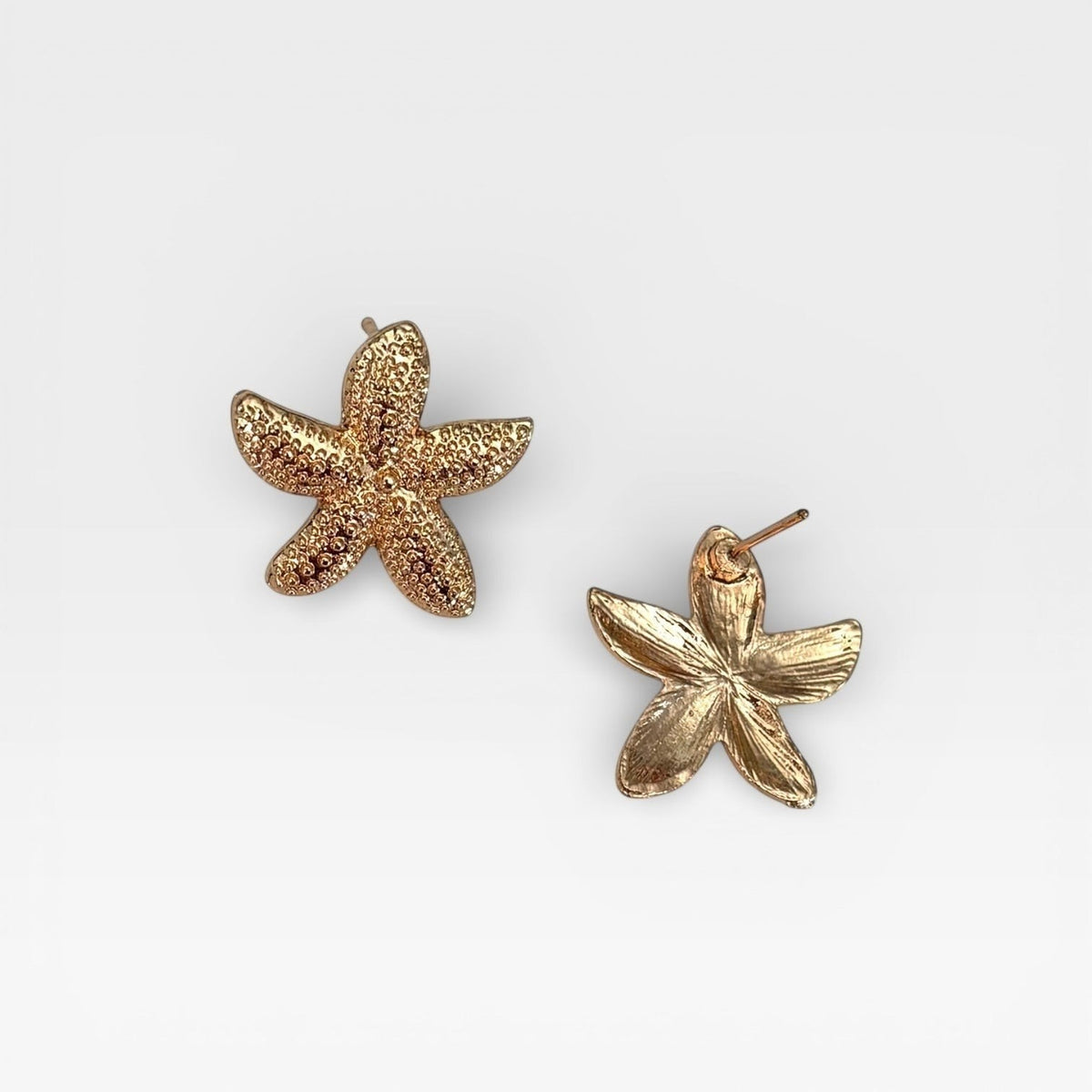 Gold Starfish Stud Earrings