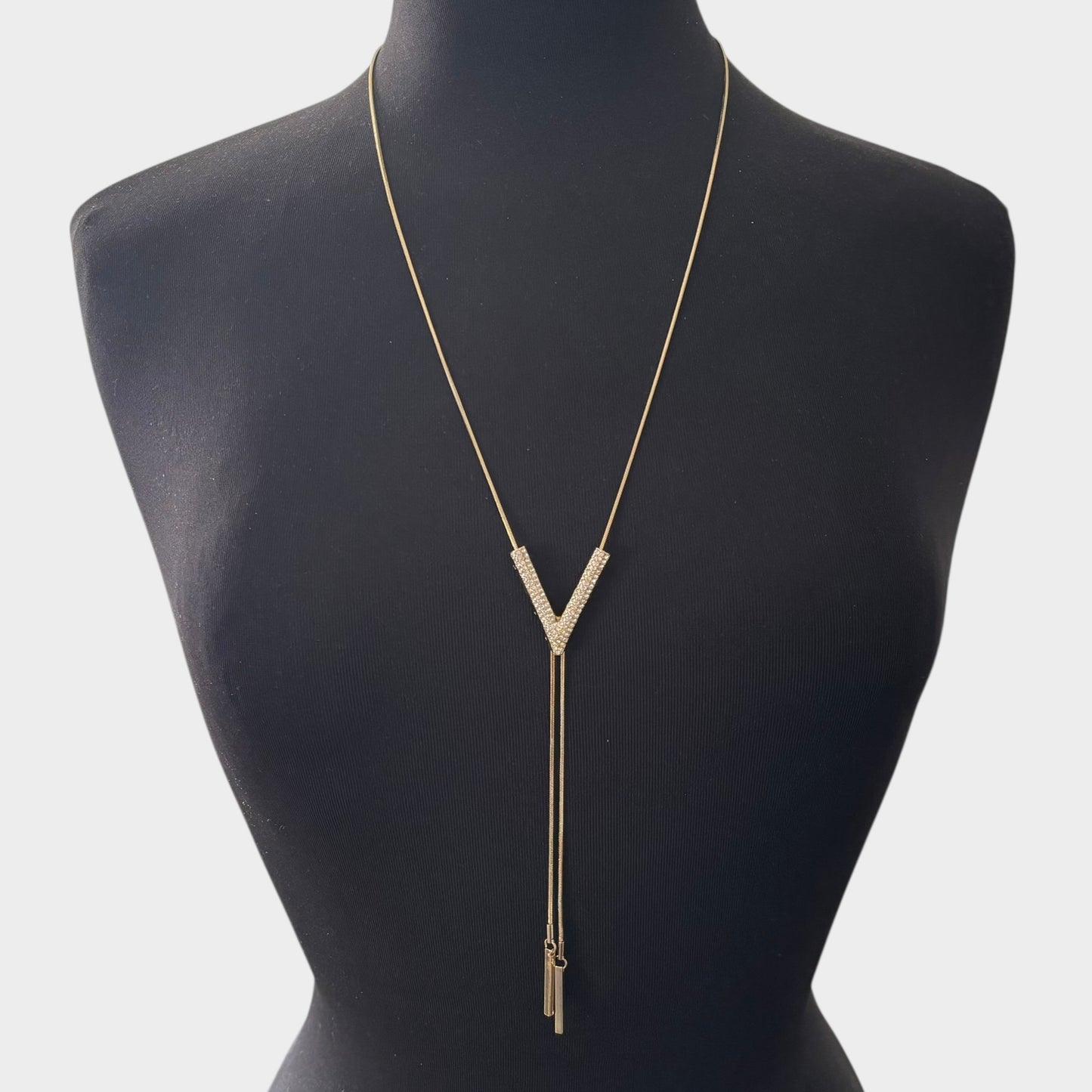 V Shape Gold Long Necklace