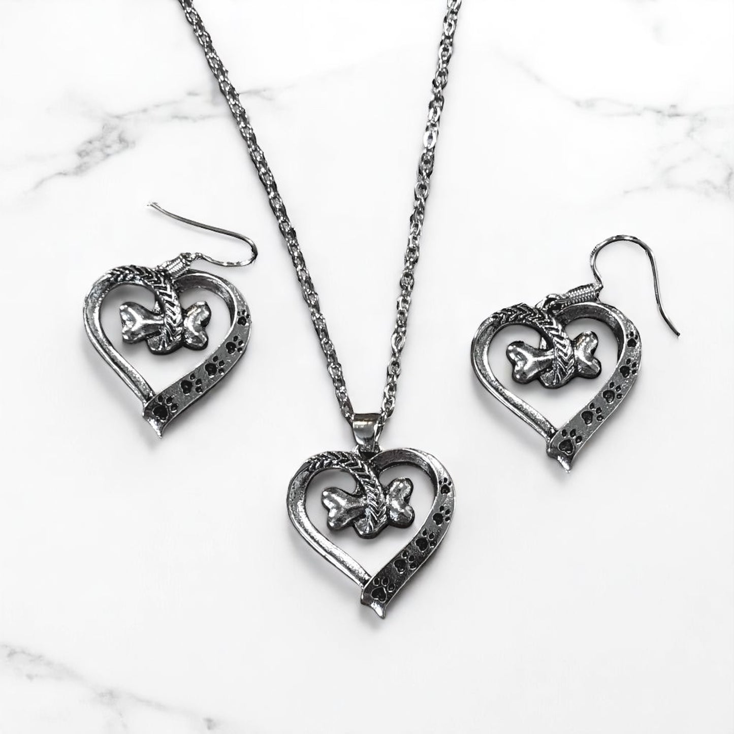 Bone Heart Dog Paw Set