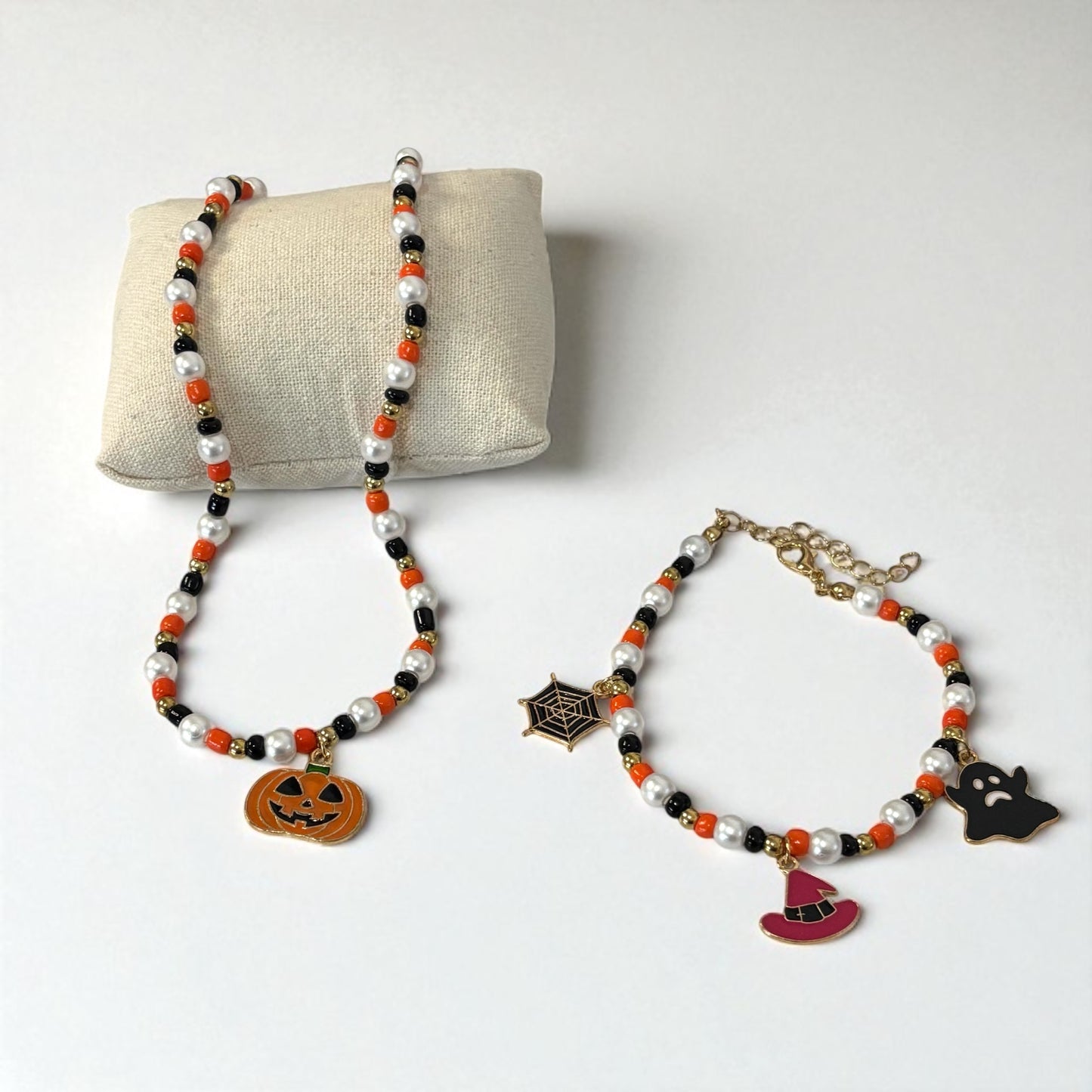 Spooky Chic Halloween Necklace Bracelet Set