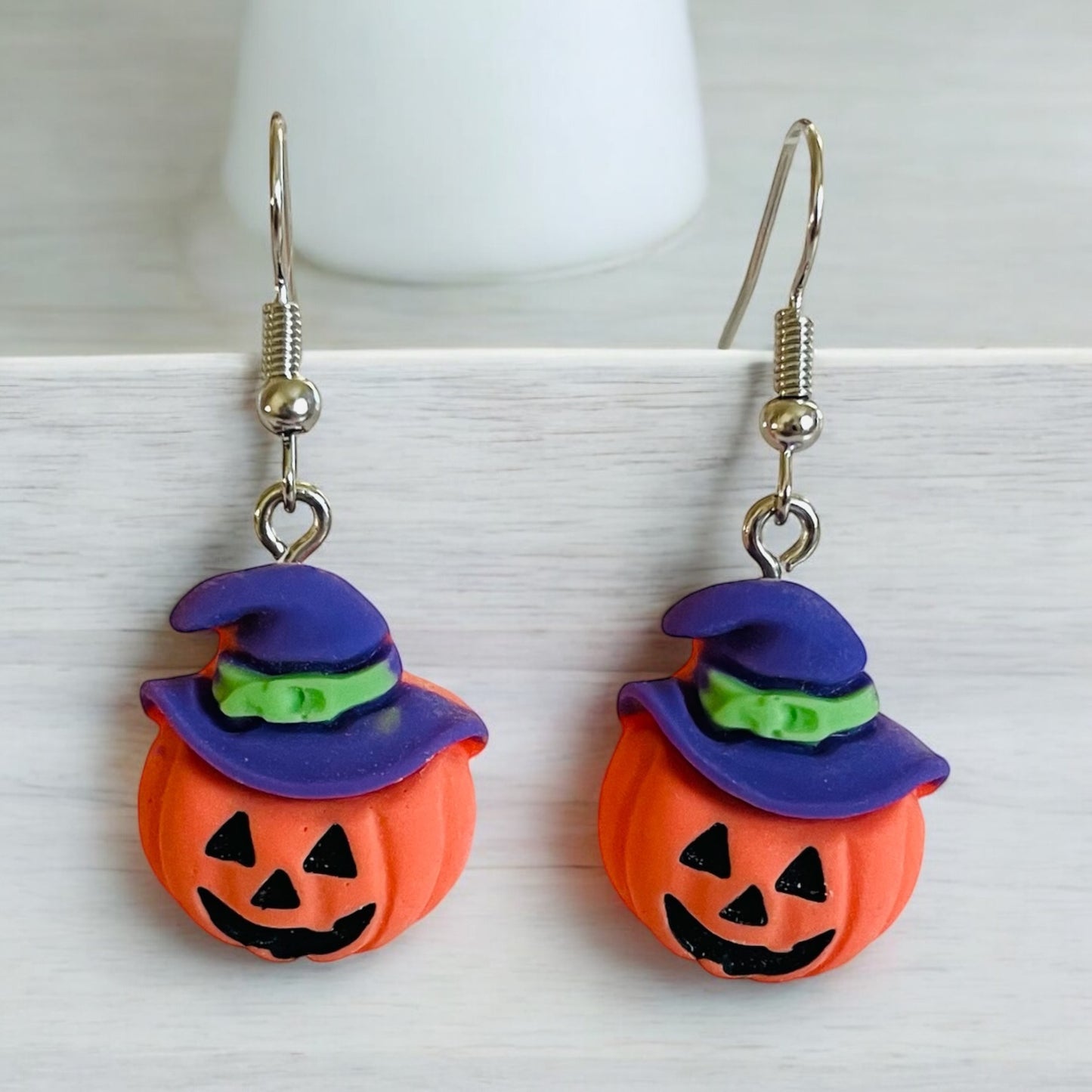 Pumpkin & Purple Hat Small Earring