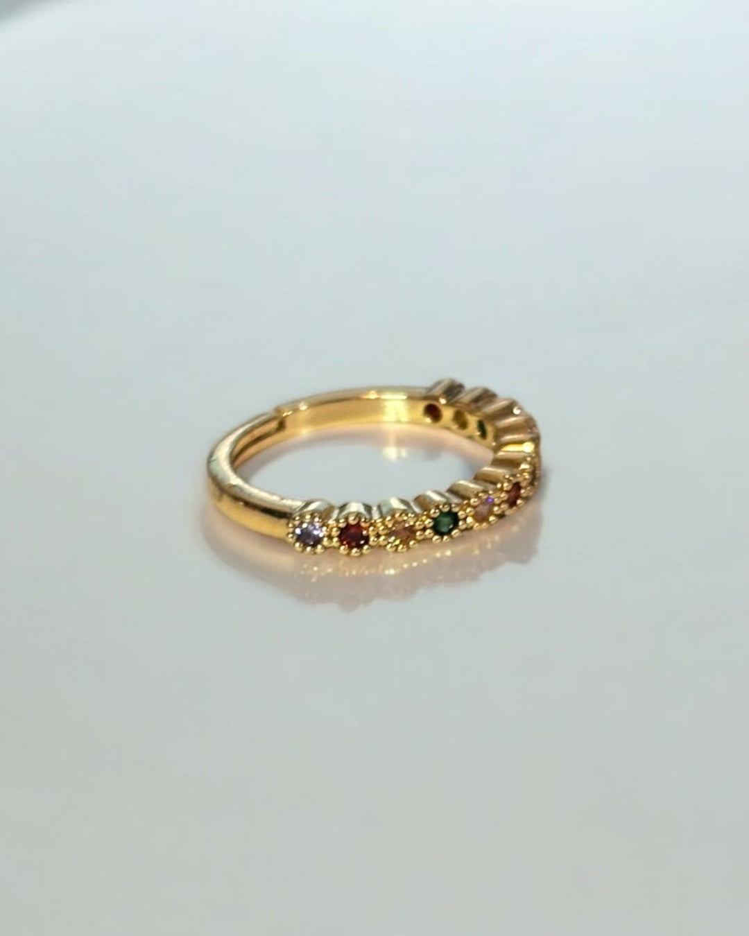 Colorful Adjustable Gold Ring