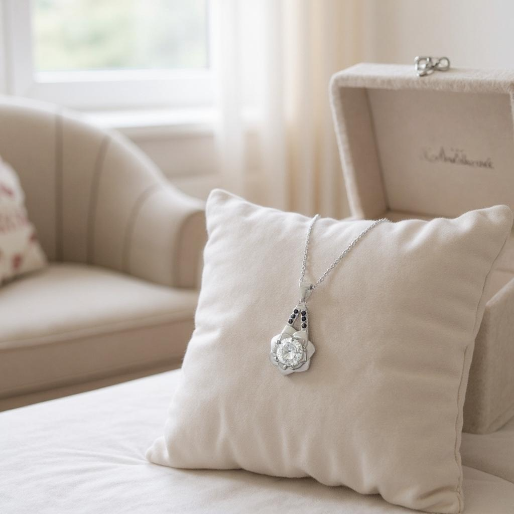 Flower Silver Elegant Women Silver Sterling Necklace