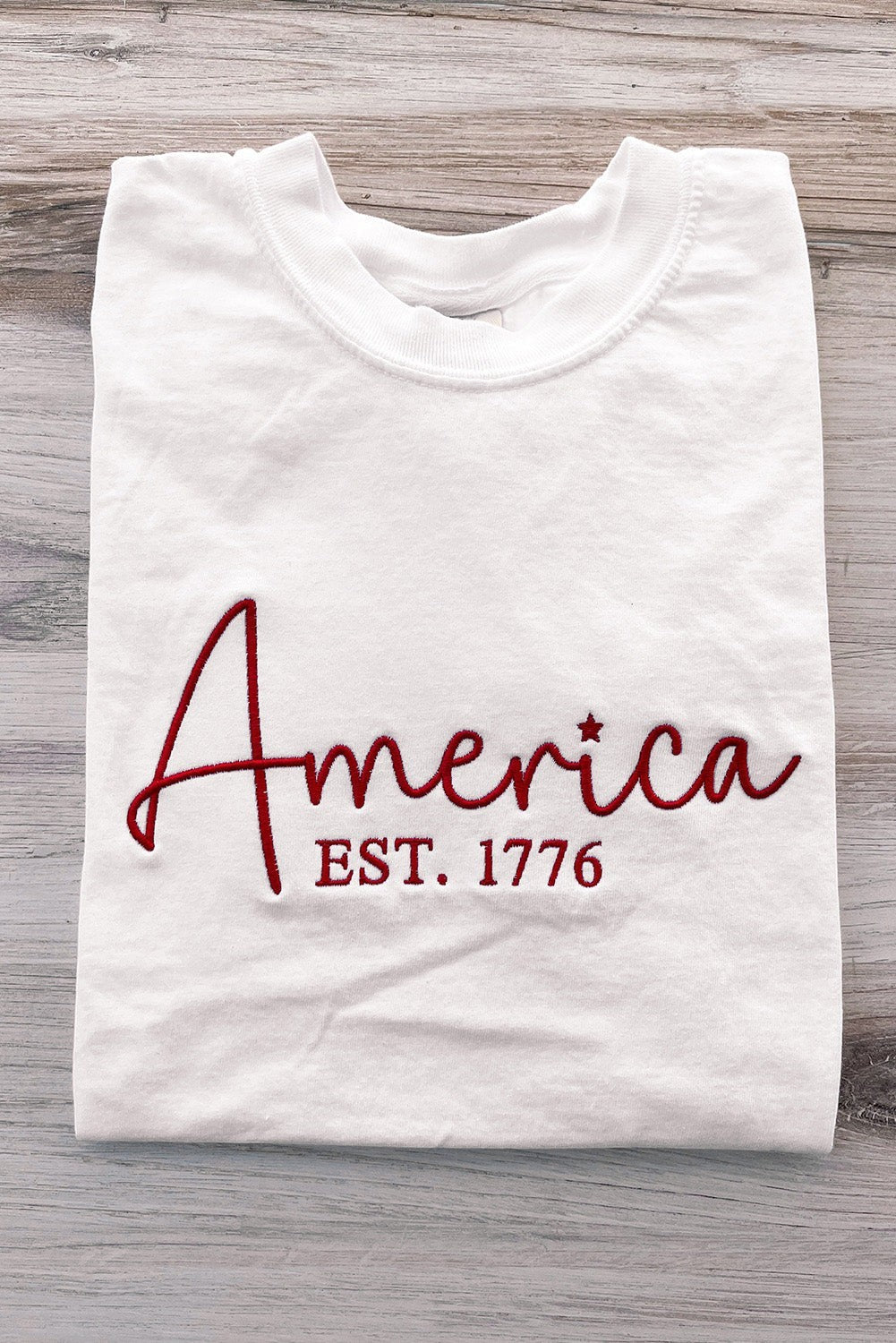 White America 1776 Embroidered T-Shirt