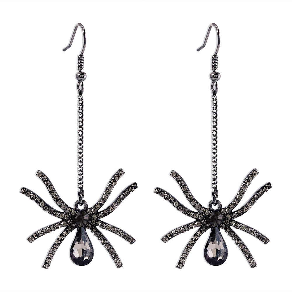 Long Spider Dangle Earrings