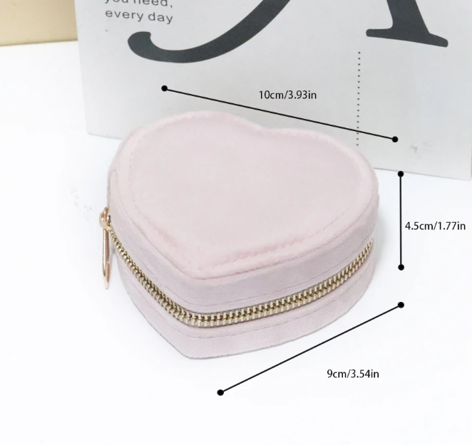 Heart Shaped Velvet Jewelry Box