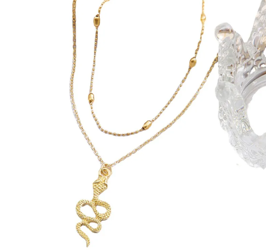 Snake 2 Piece Gold Anklets