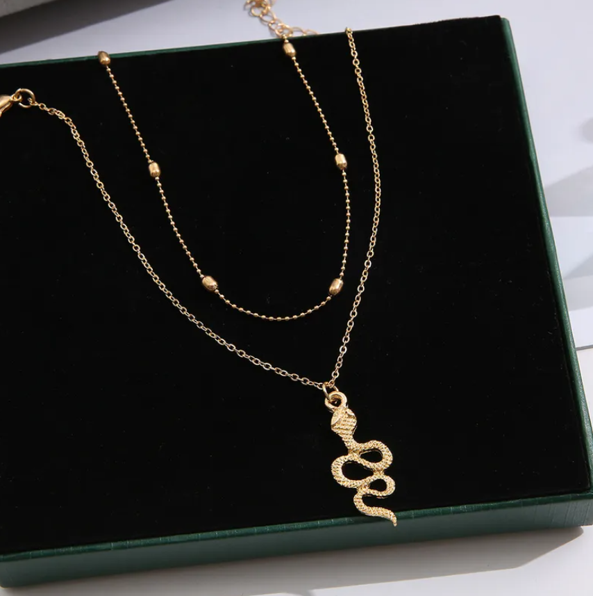 Snake 2 Piece Gold Anklets