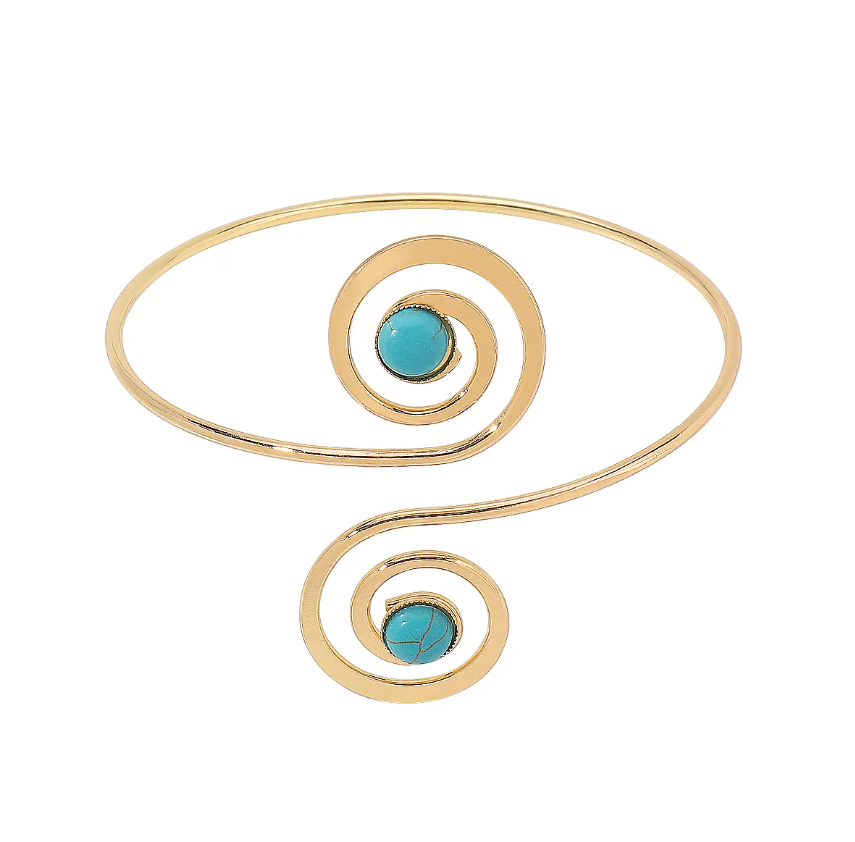 Gold & Turquoise Spiral Armband