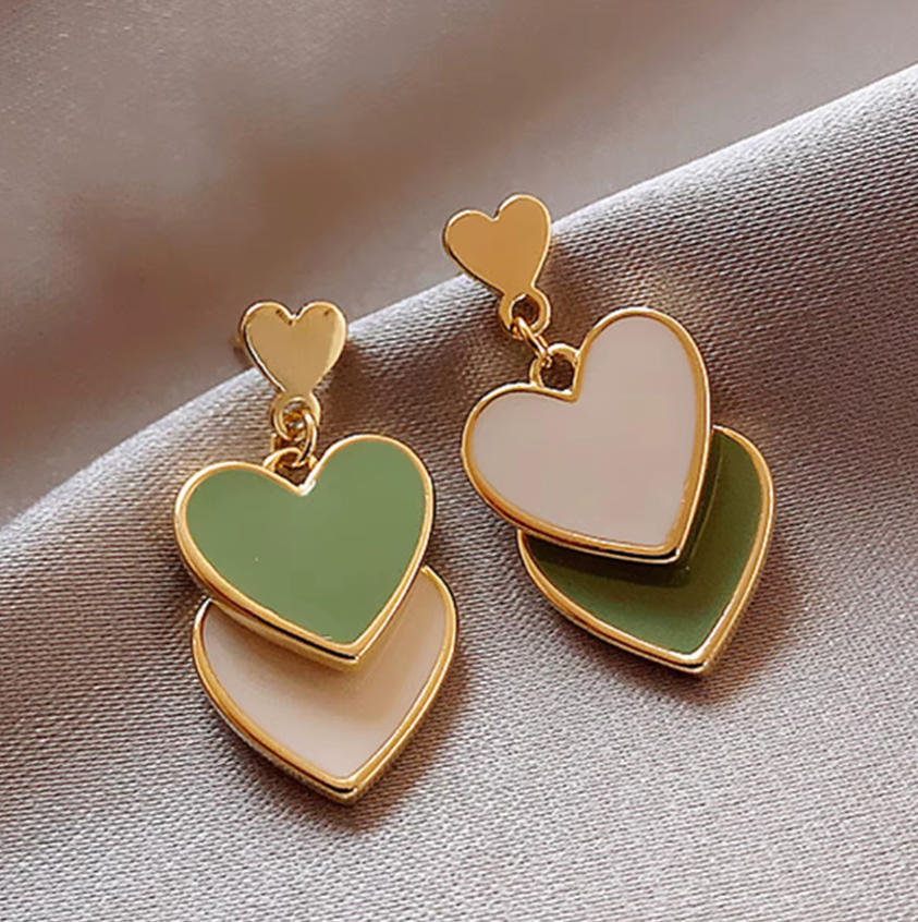 Double Heart Small Earring