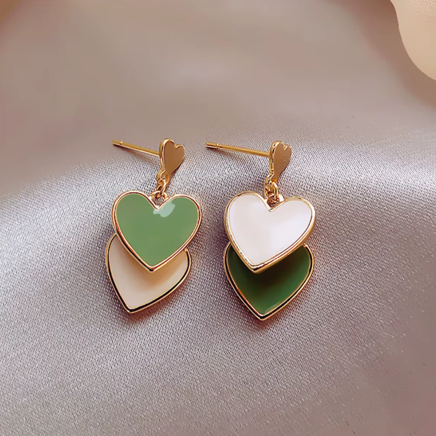 Double Heart Small Earring