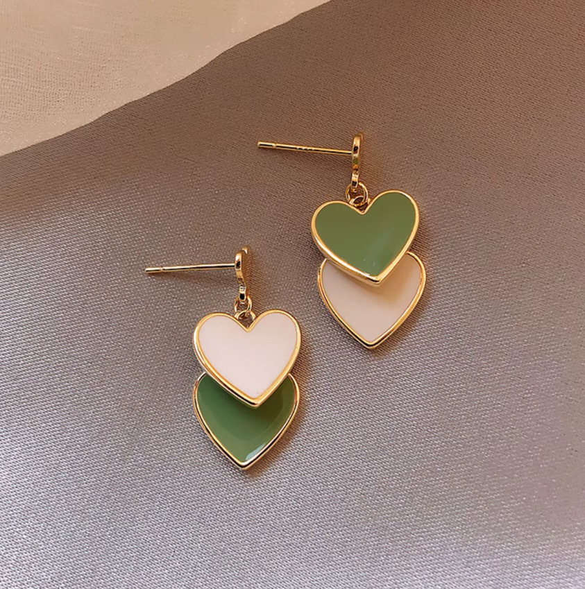 Double Heart Small Earring