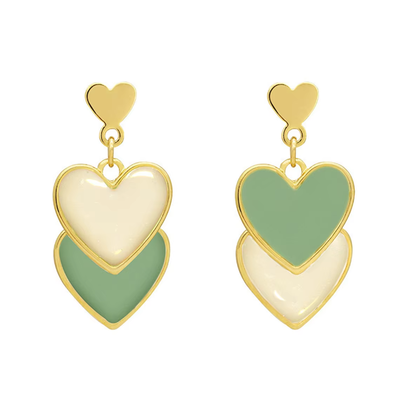 Double Heart Small Earring