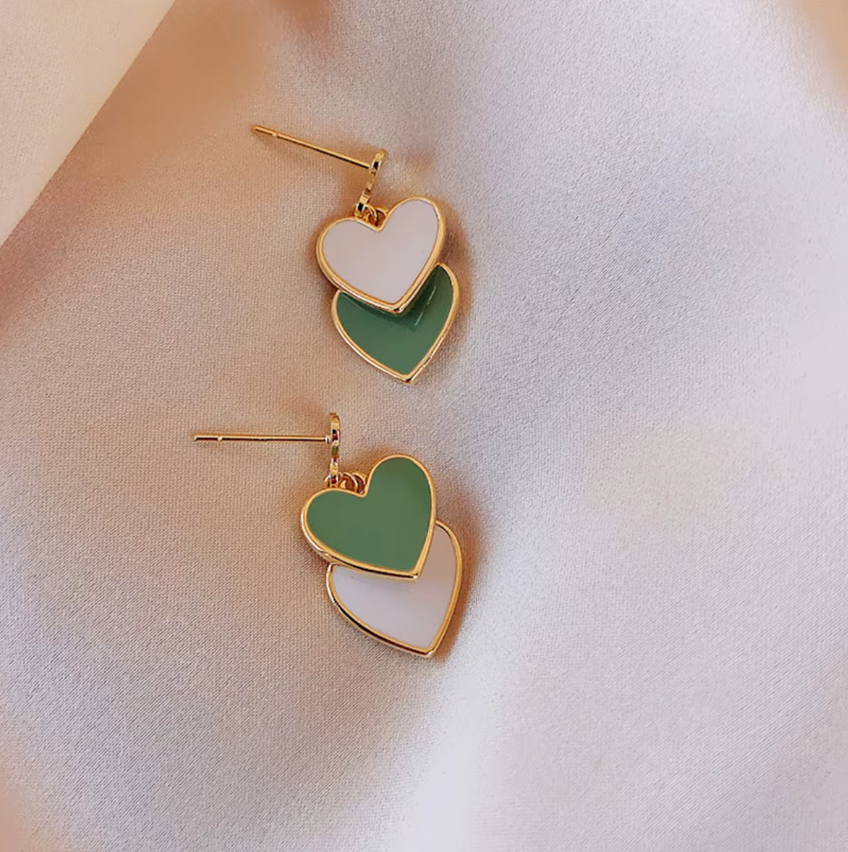 Double Heart Small Earring