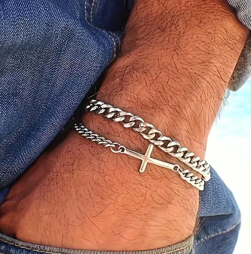 Double Layer Stainless Steel Bracelet