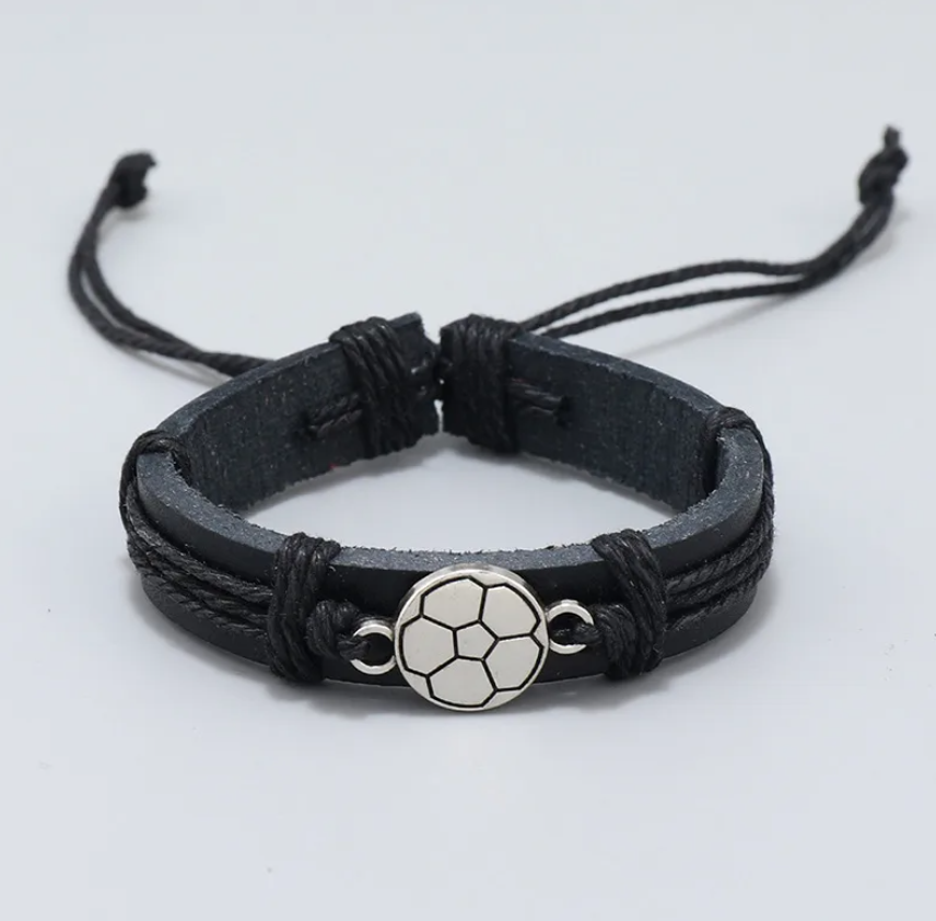 Pu Leather Soccer Men Bracelets